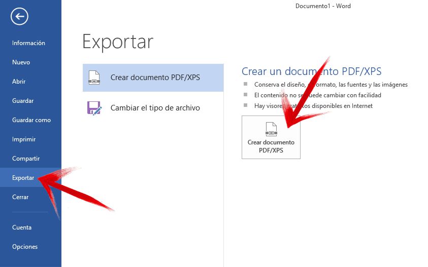 como convertir documentos Office a PDF
