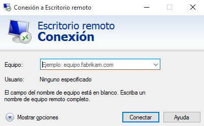 utilizar el escritorio remoto en Windows