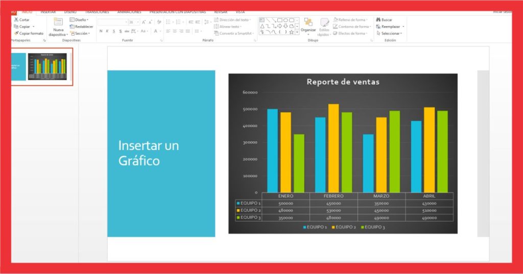 Insertar un gráfico en PowerPoint
