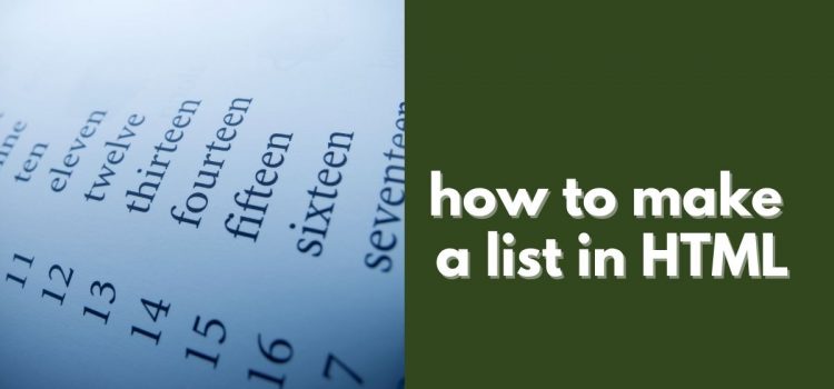 how to make a list in html