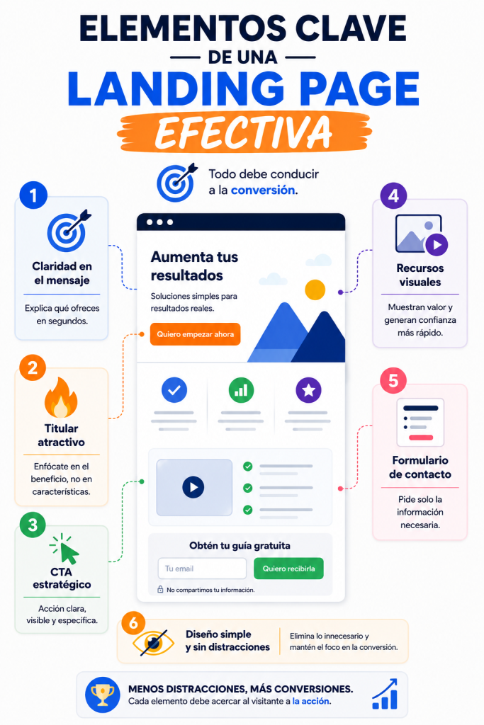 Qué es una landing page - elementos clave